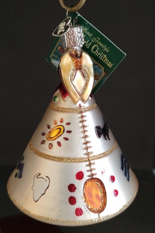 Blown Glass Old World Christmas Ornament The Teepee Great Plains Native American