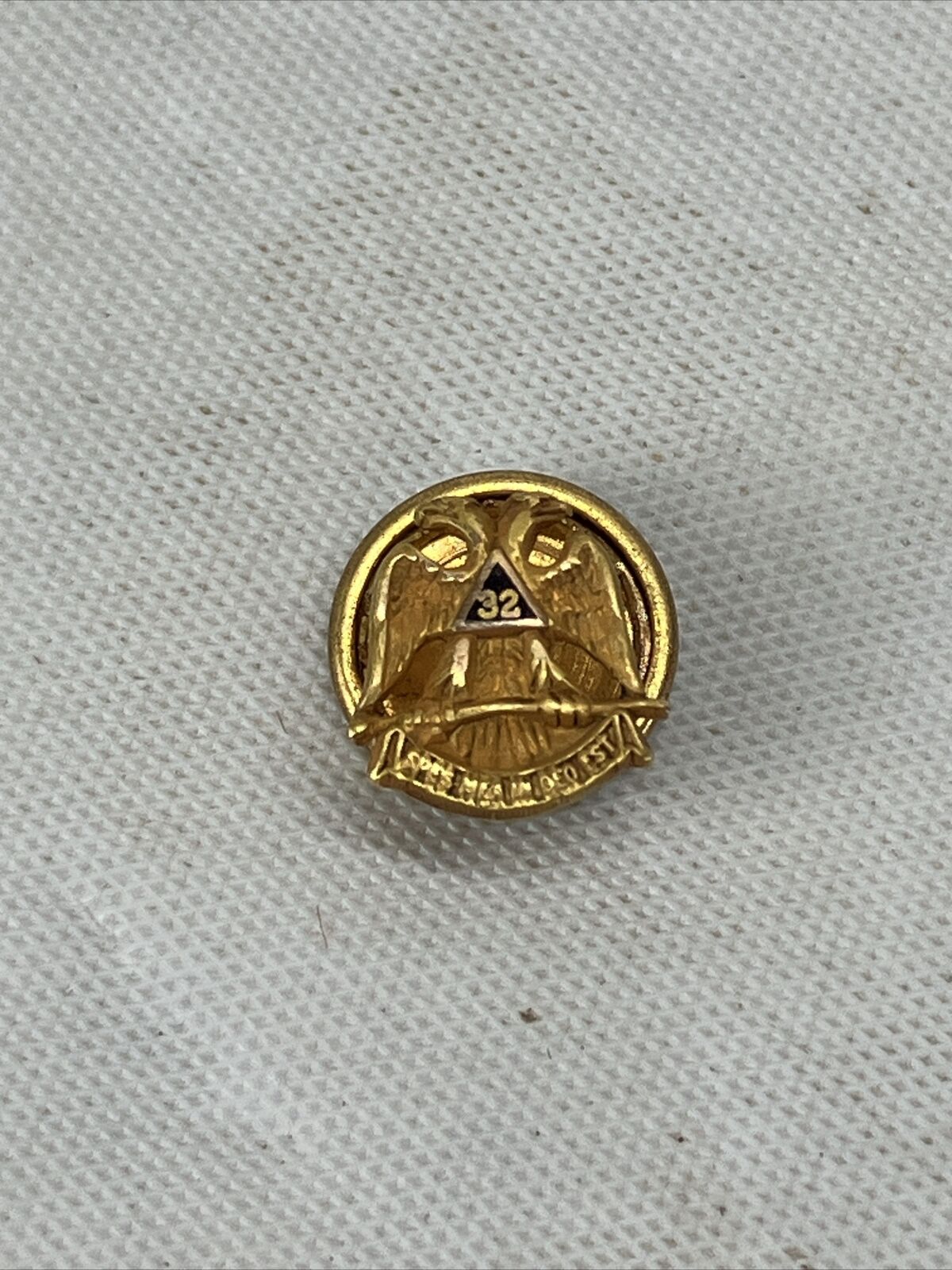 Vintage 10K Yellow Gold Masonic Scottish Rite 32nd Degree Lapel Pin