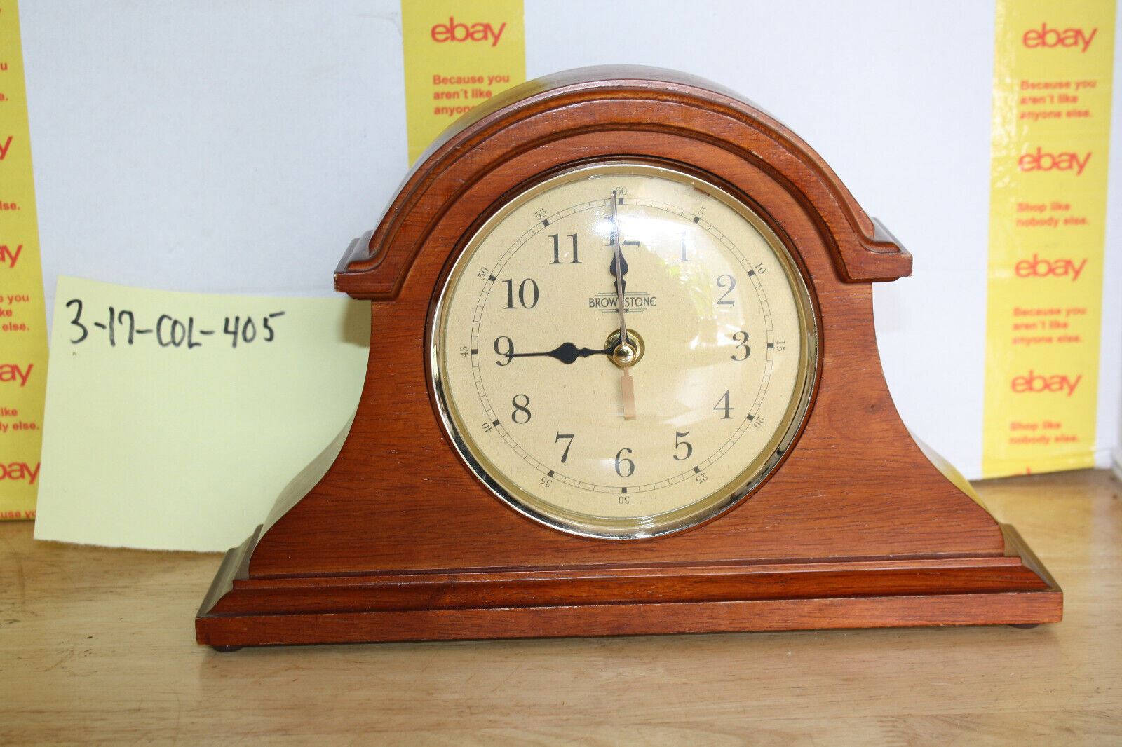 Nice Working Brownstone Mantel Clock