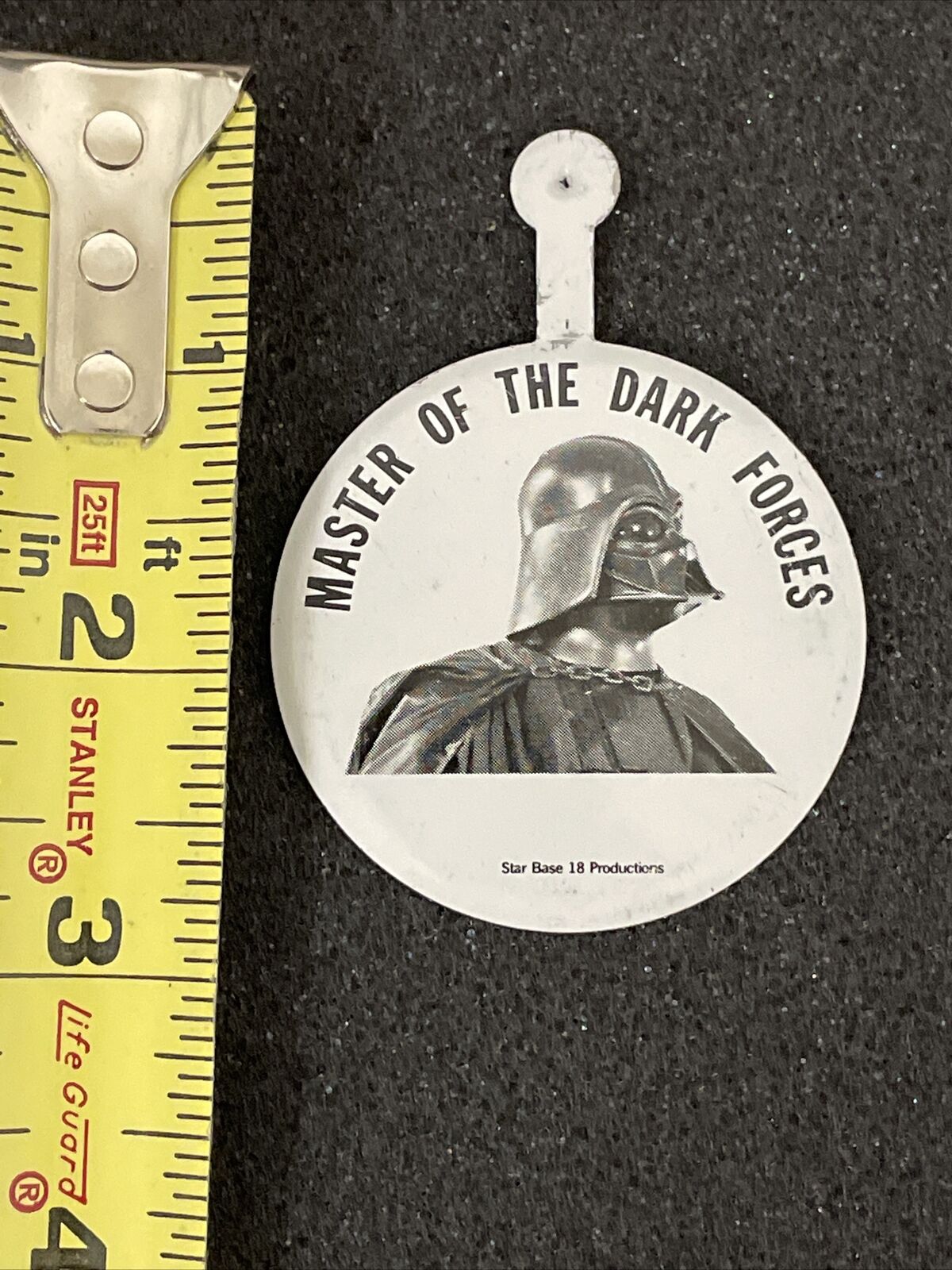 Star Wars Promo Star Base 18 Darth Vader Button 1970's MASTER OF THE DARK FORCES