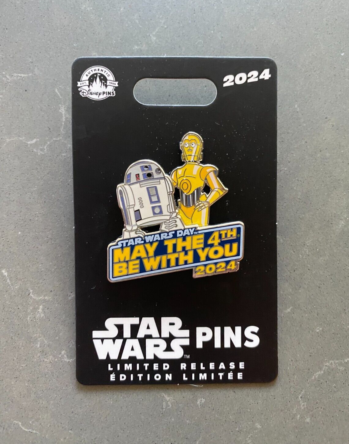 2024 DISNEY PARKS STAR WARS R2-D2 & C-3PO MAY THE 4TH BE WITH YOU PIN LR