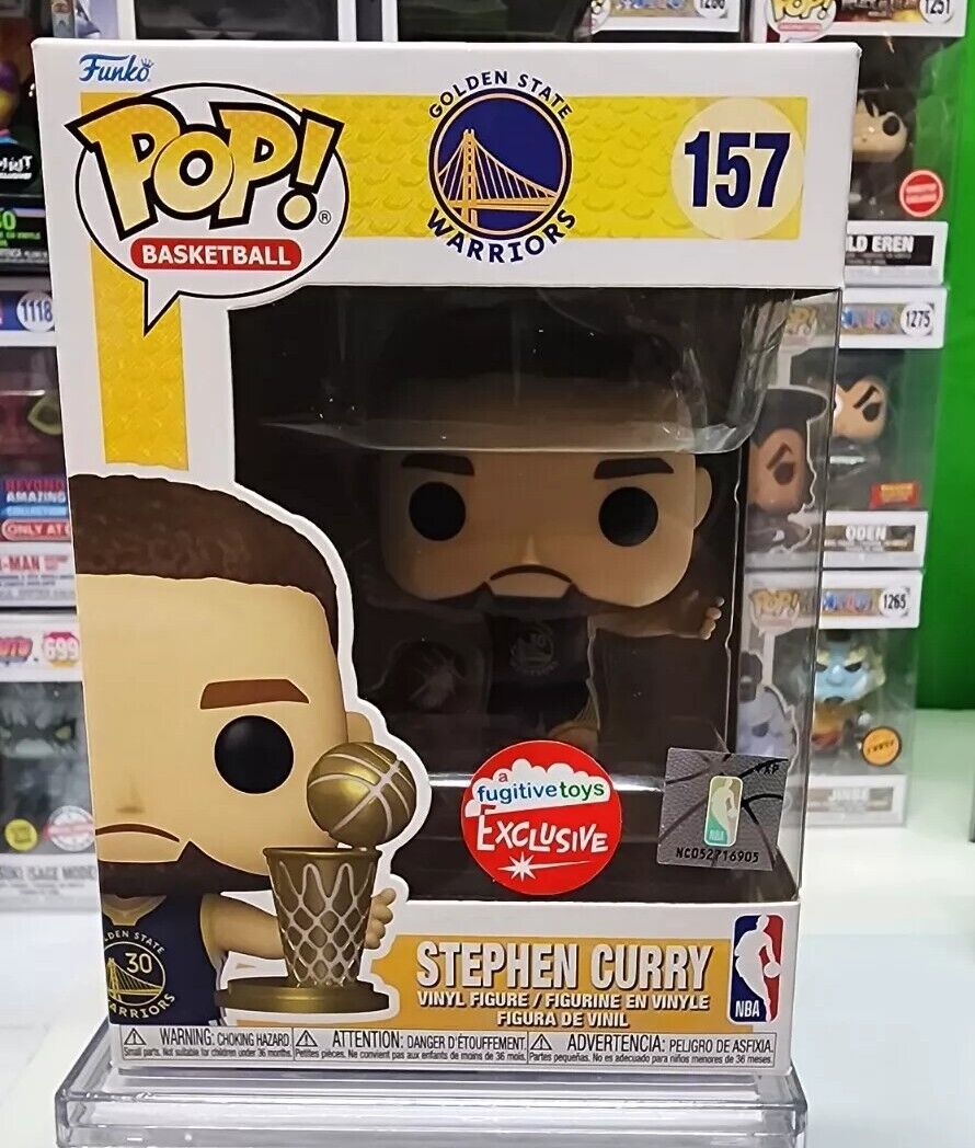 Funko Pop Basketball Stephen Curry NBA Finals Trophy Fugitive Toys Exclusive New