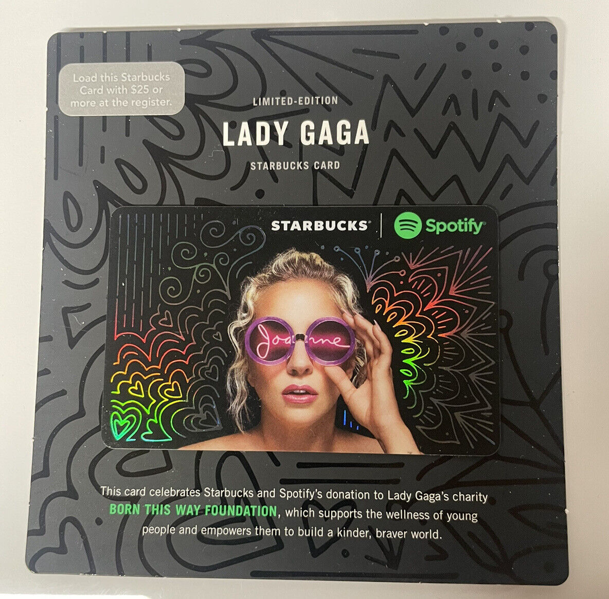 2017 Starbucks Card LADY GAGA Rare LIMITED Edition Spotify Music Mint New #6146