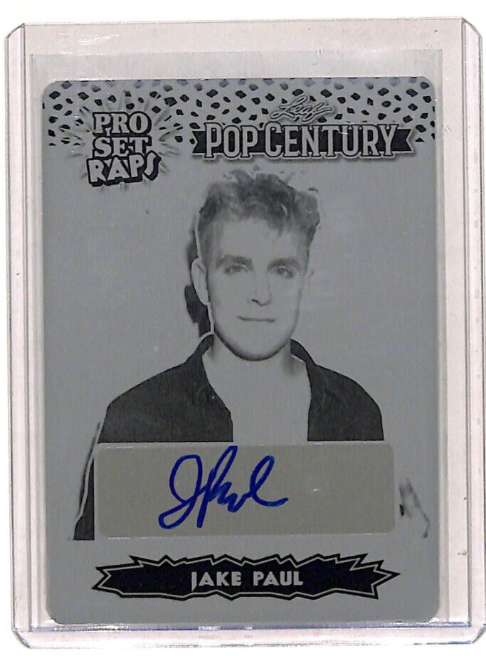 2023 Leaf Pop Century Jake Paul Pro Set Raps 1/1 Auto Printing Plate Card Boxing