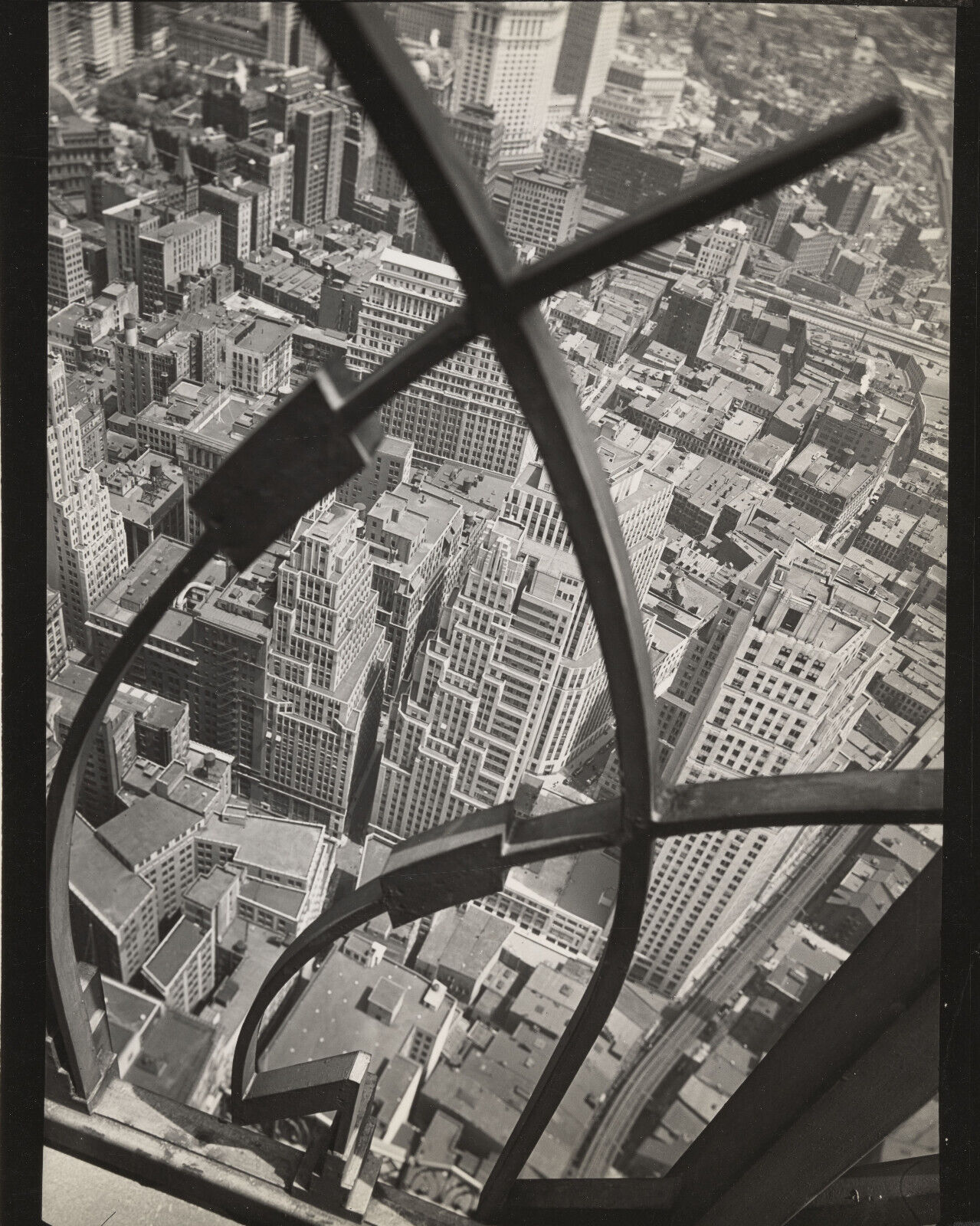 Old 8X10 Photo, 1930\'s City Arabesque, From roof of 60 Wall Tower NYC 58491490