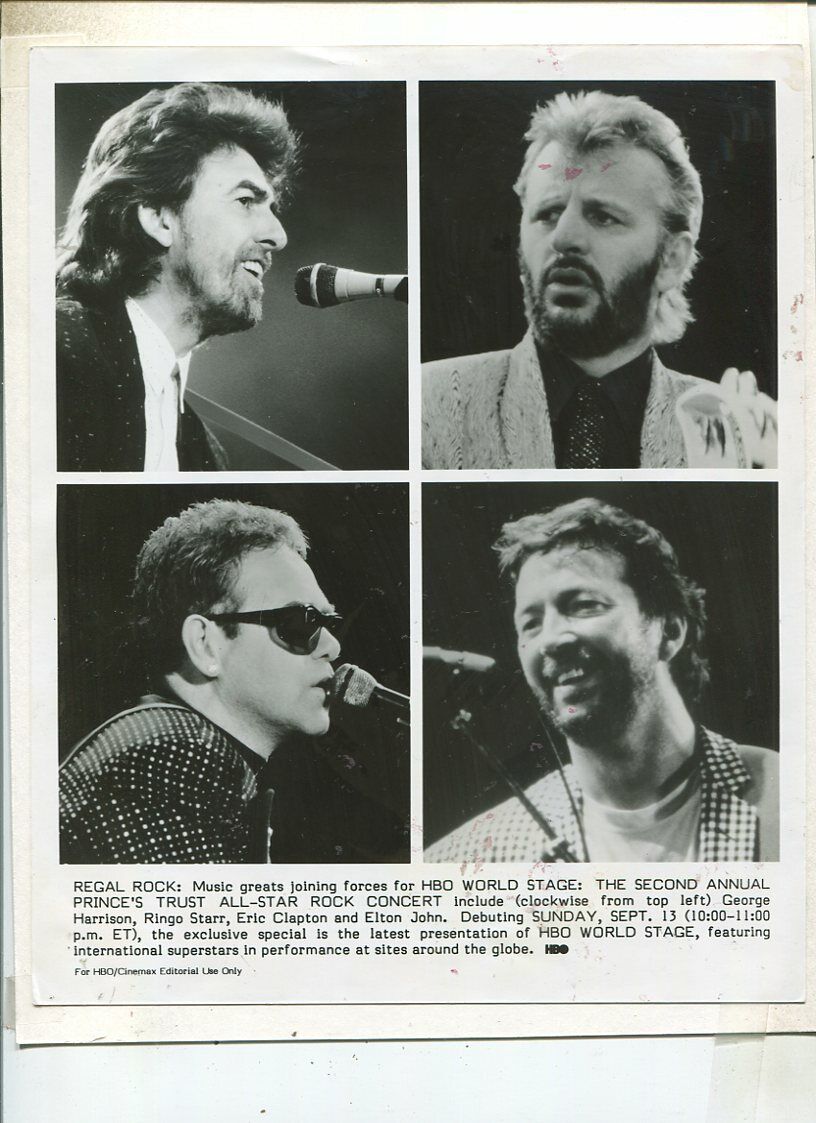 George Harrison, Ringo Starr,Elton John, Eric Clapton   movie press photo MBX11