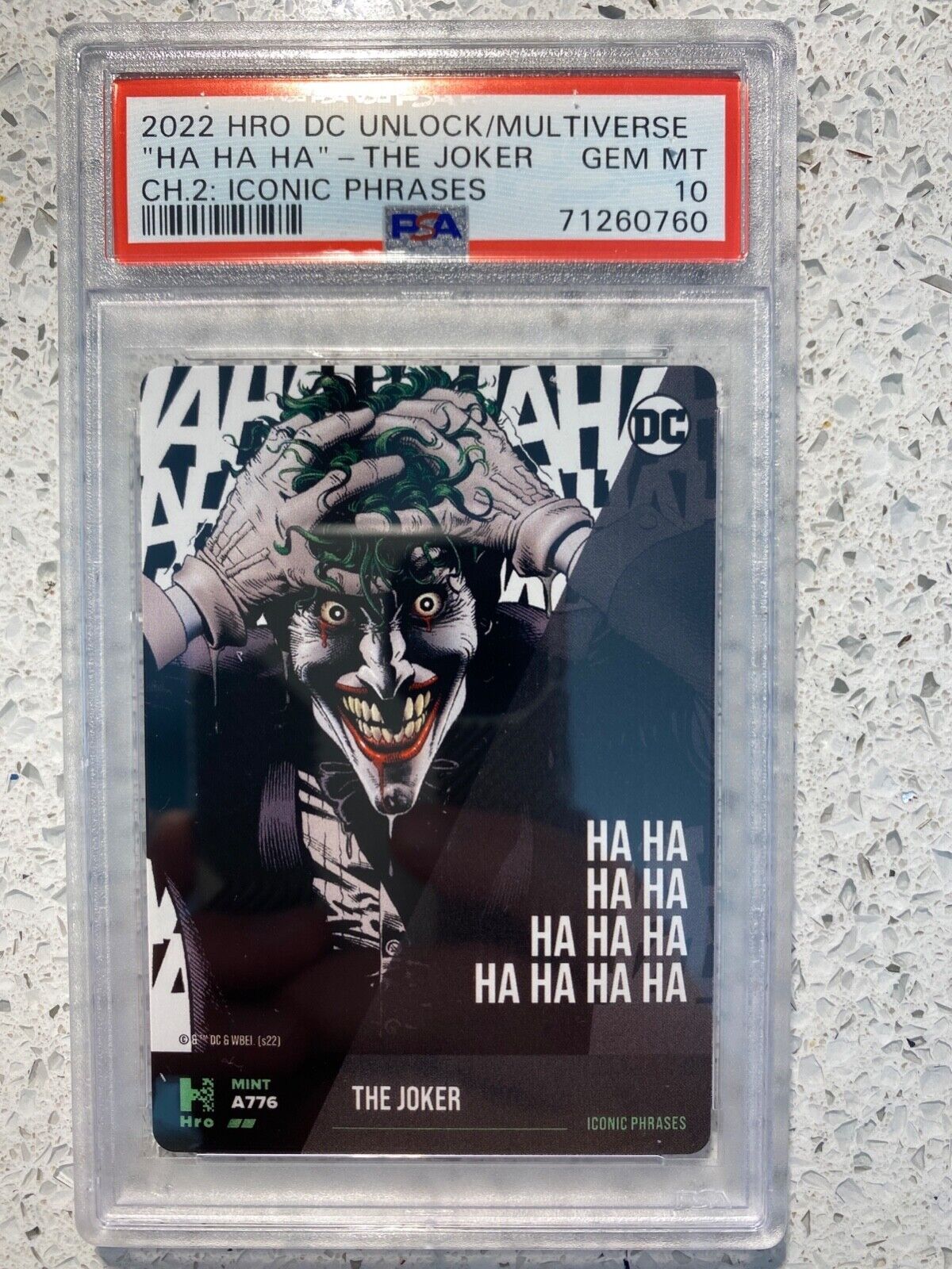 2022 DC Hybrid Cards - The Joker - Iconic Phrases A776 PSA 10 Low Number