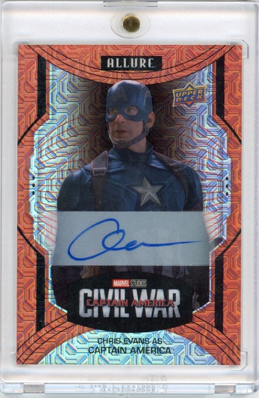 2023 UD Marvel Allure Chris Evans Captain America Sunrise Auto Autograph #d 1/3