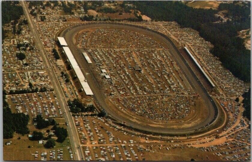 DARLINGTON RACEWAY South Carolina Postcard SOUTHERN 500 NASCAR RACE Aerial View