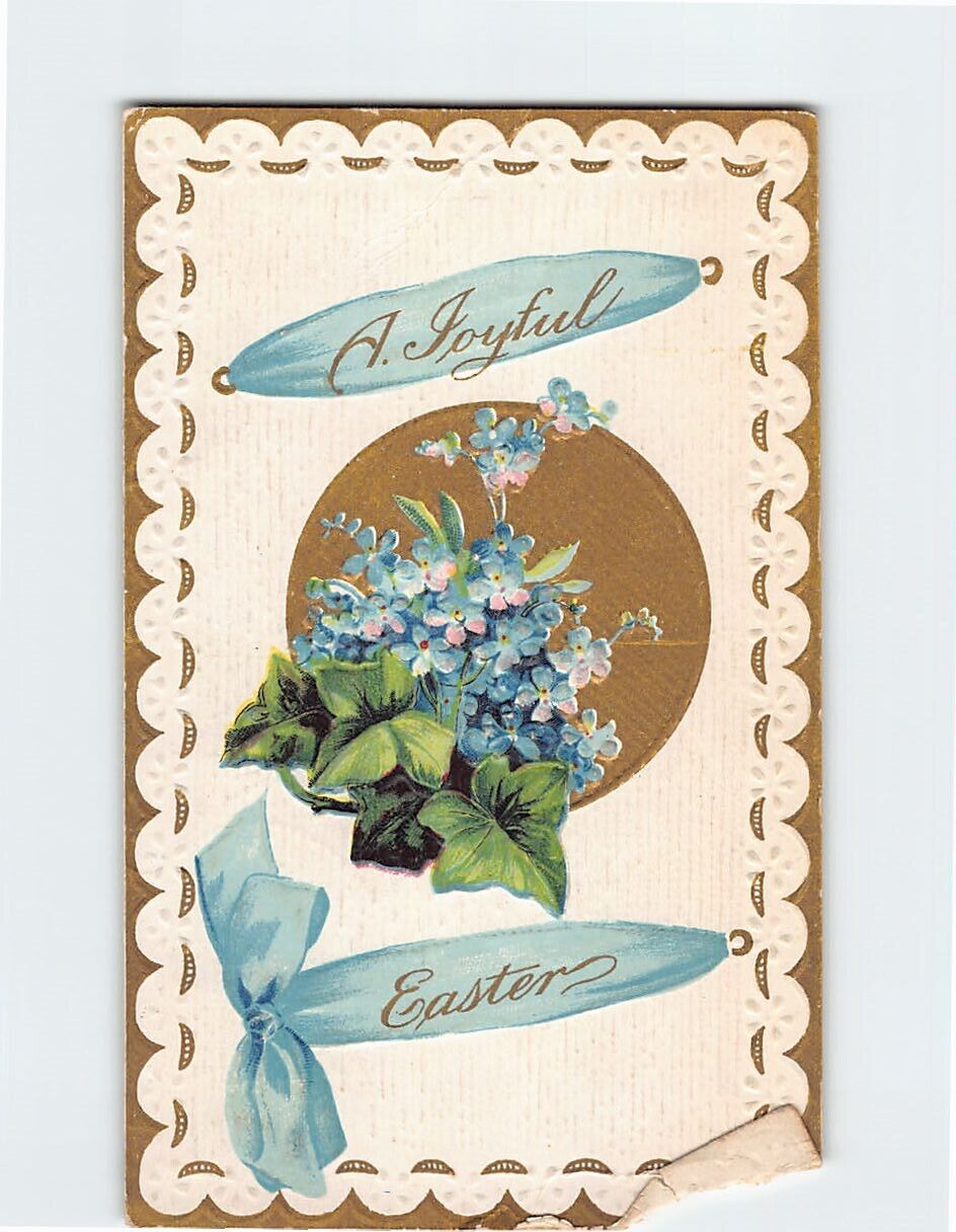 Postcard A Joyful Easter Flower Art Print Embossed Card