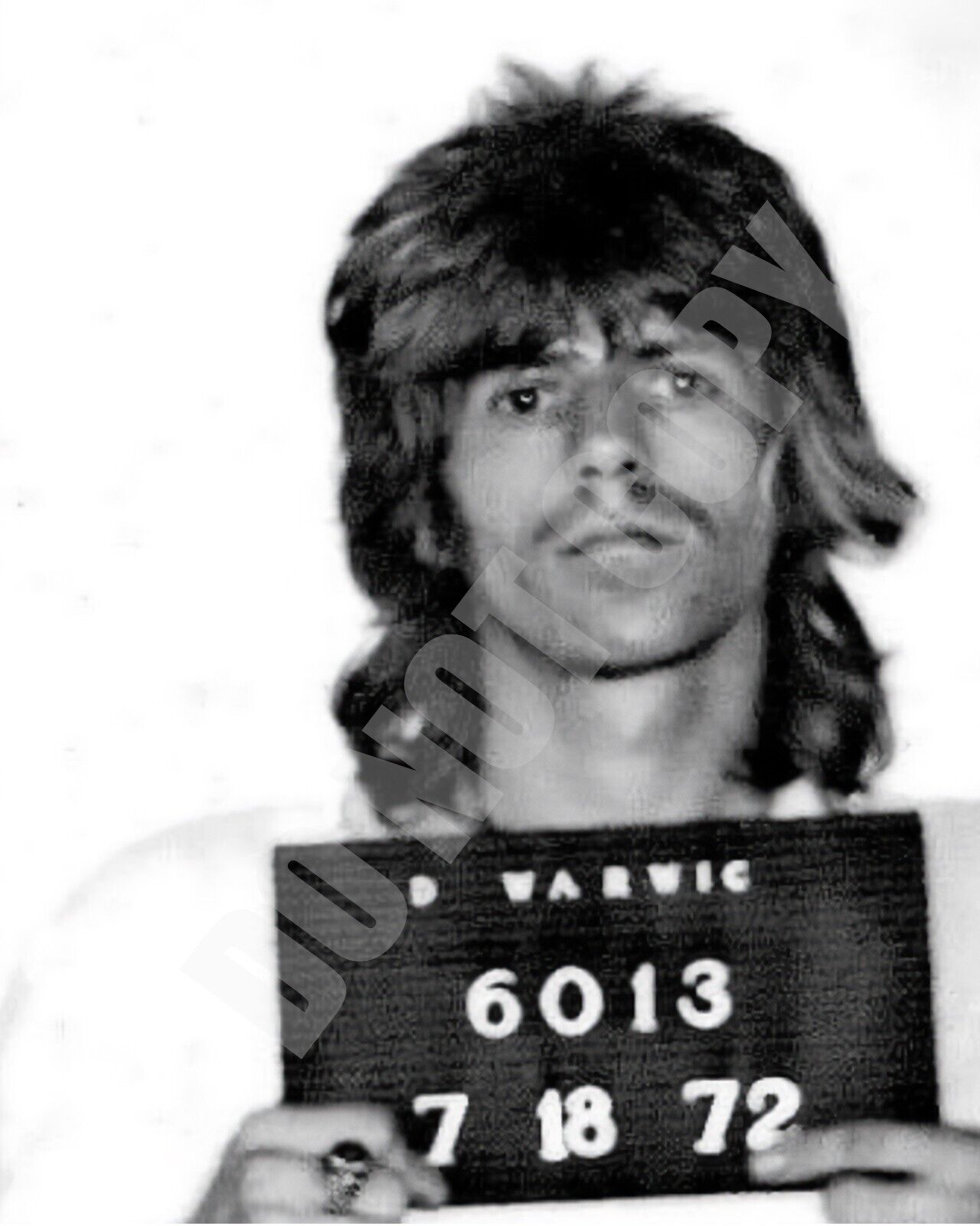 1972 KEITH RICHARDS The Rolling Stones Warwic Police Arrest Mug Shot 8x10 Photo