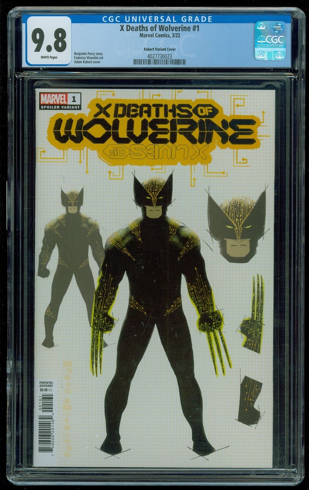 X DEATHS OF WOLVERINE #1 CGC 9.8 KUBERT SPOILER VARIANT COMIC ~ Marvel Comics