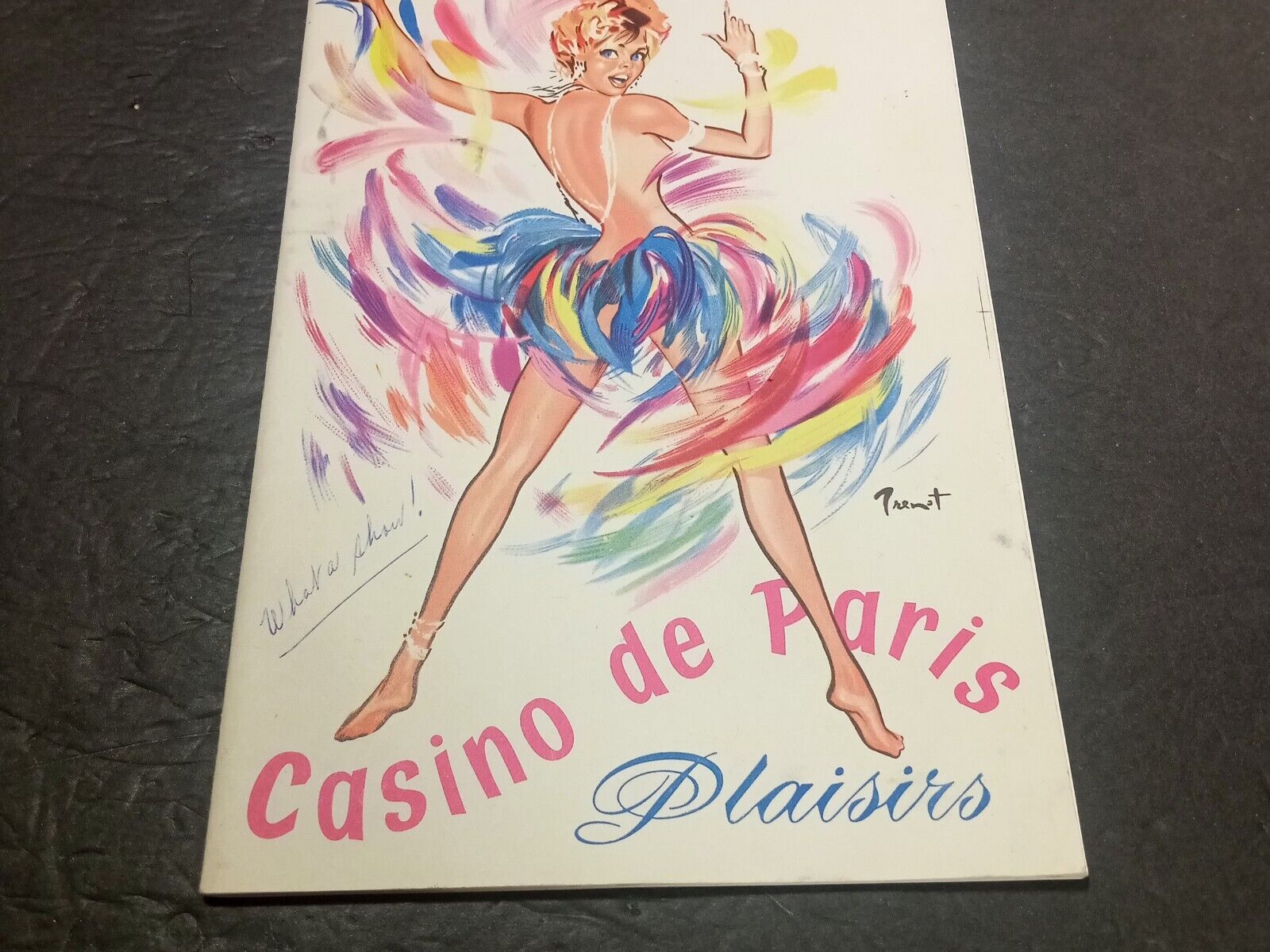❤️ 1960 Casino De Paris France Line Renaud Vintage Travel Advertisement & Menu ❤