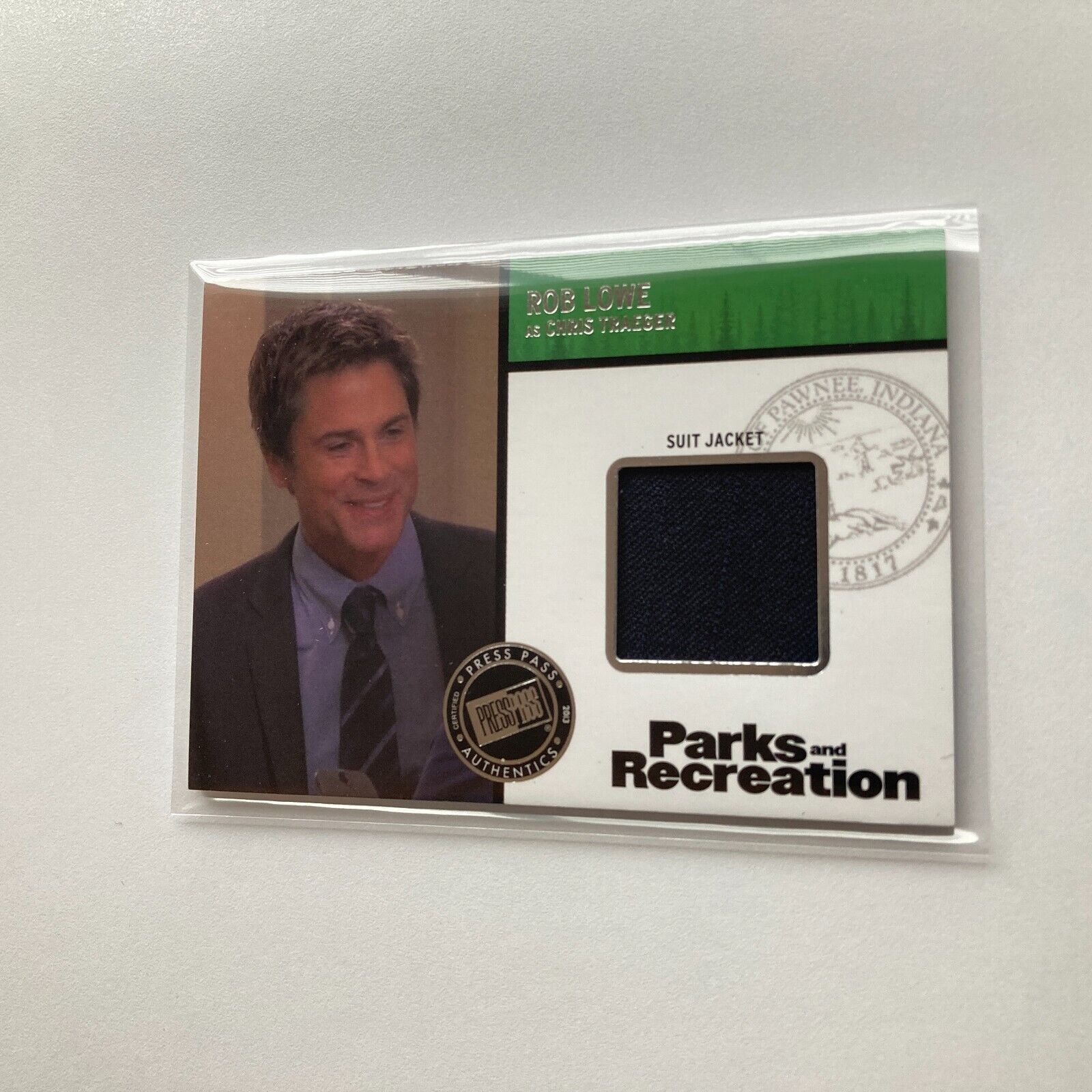 2013 Parks and Recreation Season 3 Ep 16 Li'l Sebastian Rob Lowe Suit Relic Card