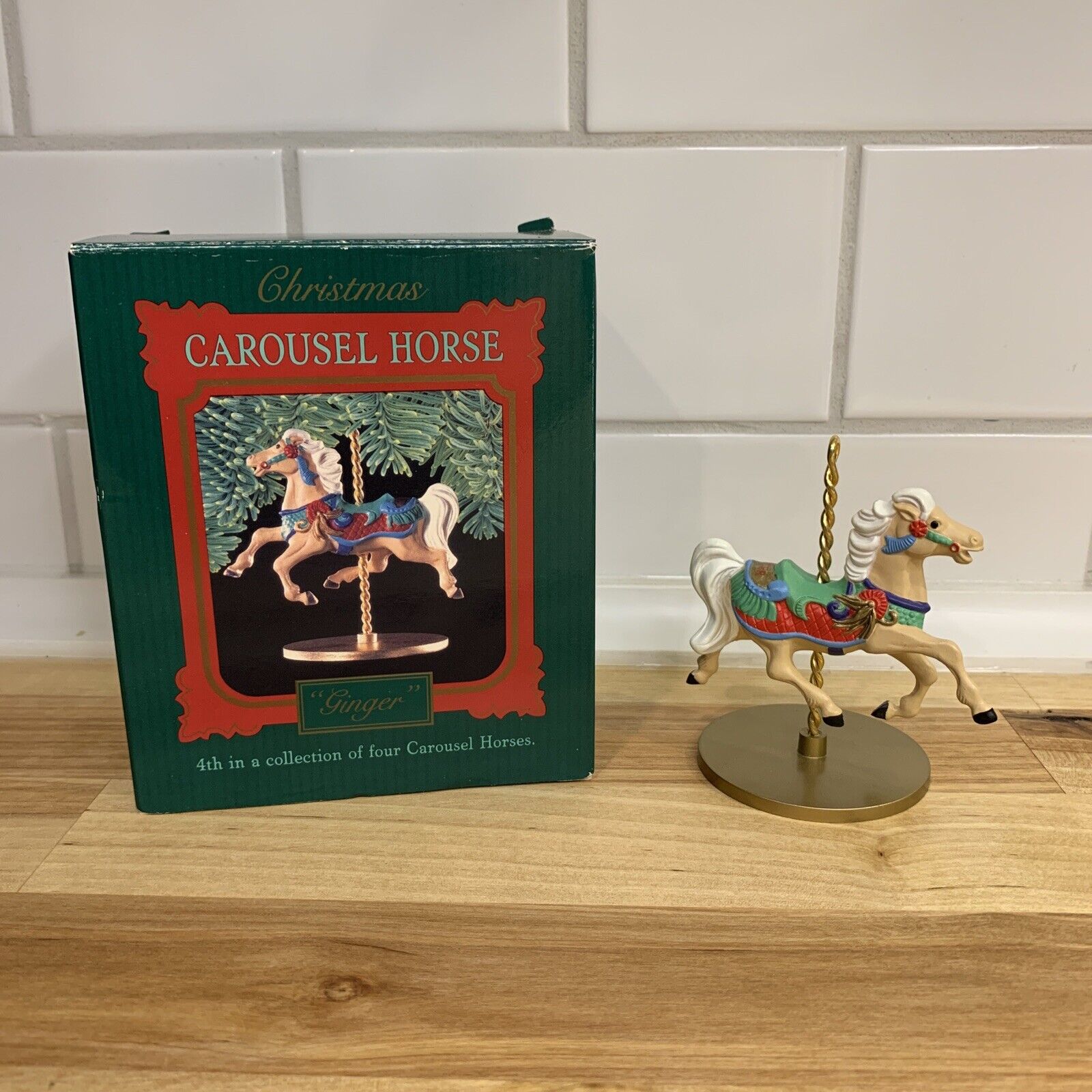 1989 Hallmark Christmas Carousel Horse GINGER Ornament 4 of 4 VTG Collectible