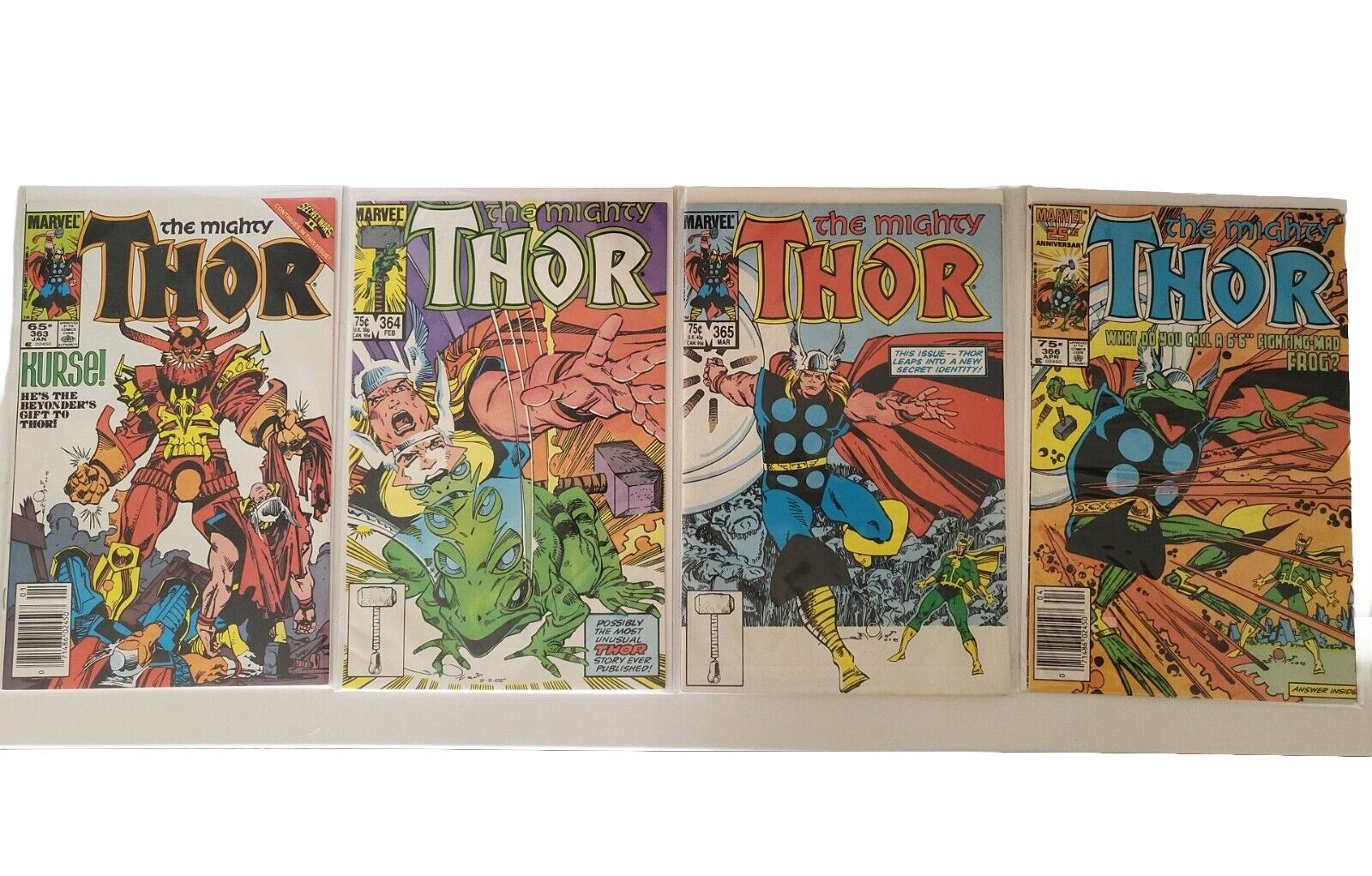 Thor # 363 364 365 366 1986 1st Throg (Thor As a Frog) 