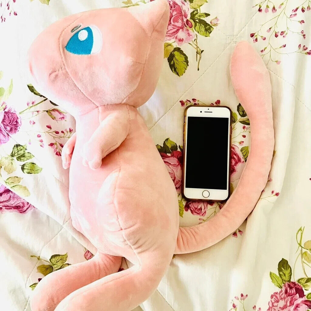 New Pokemon Mew Plush Pink 12in body + 12in Tail Cat Kitten Pocket Monster Doll