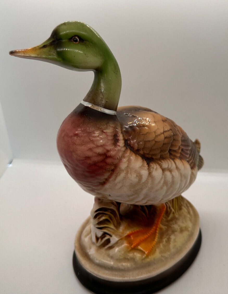 Vintage Mallard Duck Drake Ceramic Figurine Handcrafted Japan 9\