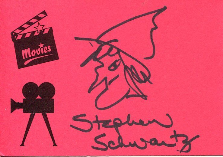 Stephen Schwartz Wicked Godspell Disney Broadwa Composer Signed Autograph Sketch