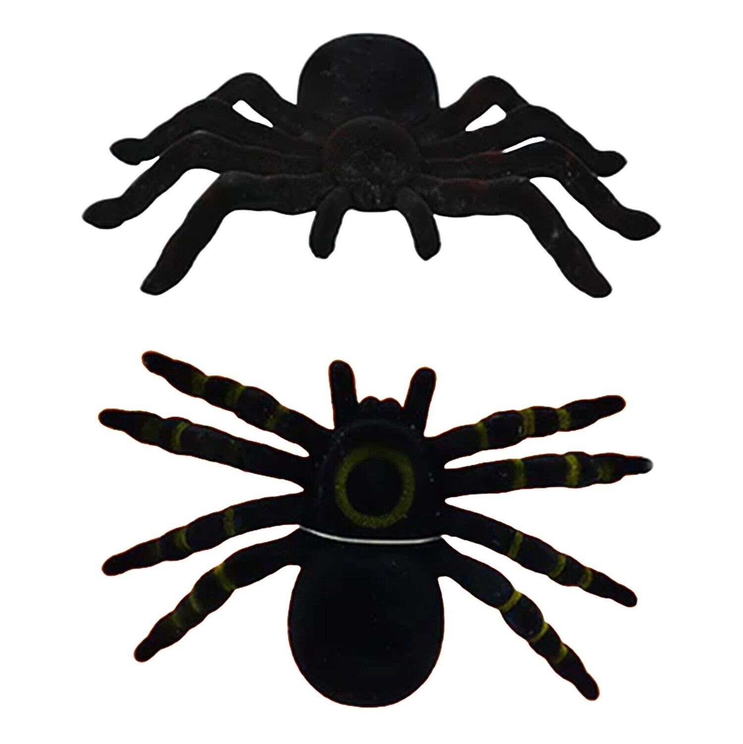 2pc-HUGE Gothic Fuzzy Glitter BLACK JUMBO SPIDERS Figure Model Crafts Decoration