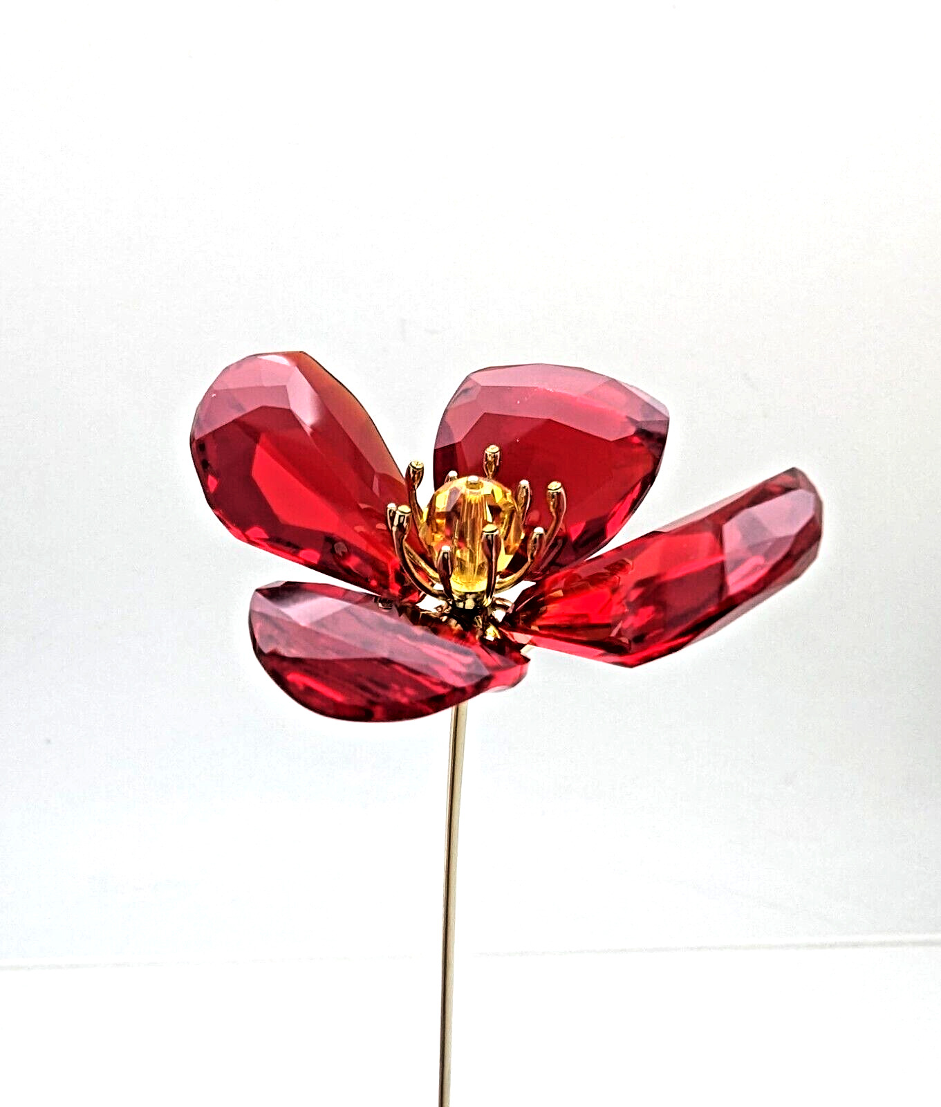 New SWAROVSKI 5646018 Champagne Gold Garden Tales Red Poppy Flower Decoration