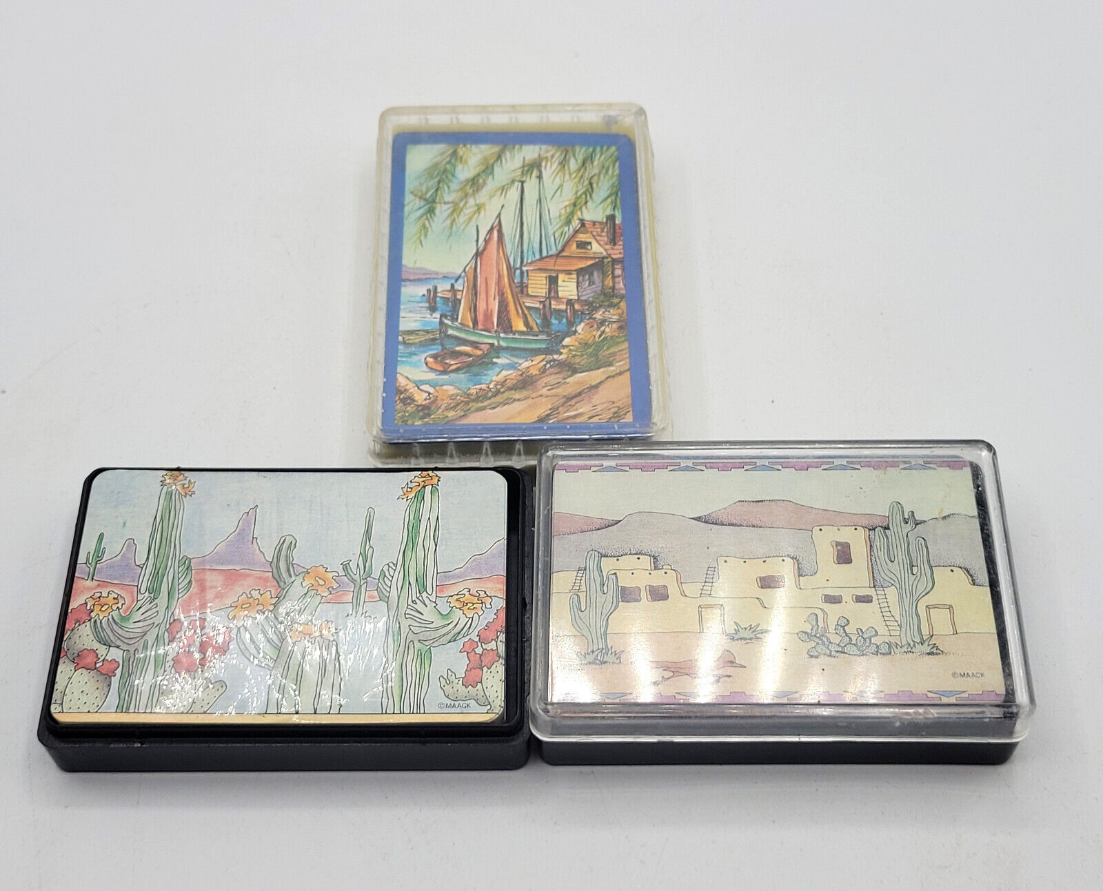 Decorative Artist Scenes Standard Playing Cards 3 Decks Collector Desert Design