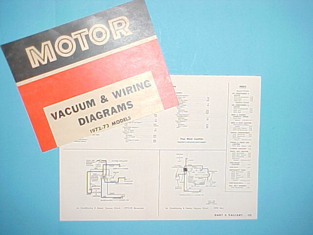 1972 1973 PLYMOUTH VALIANT DUSTER BARRACUDA DODGE DART VACUUM+WIRING DIAGRAMS
