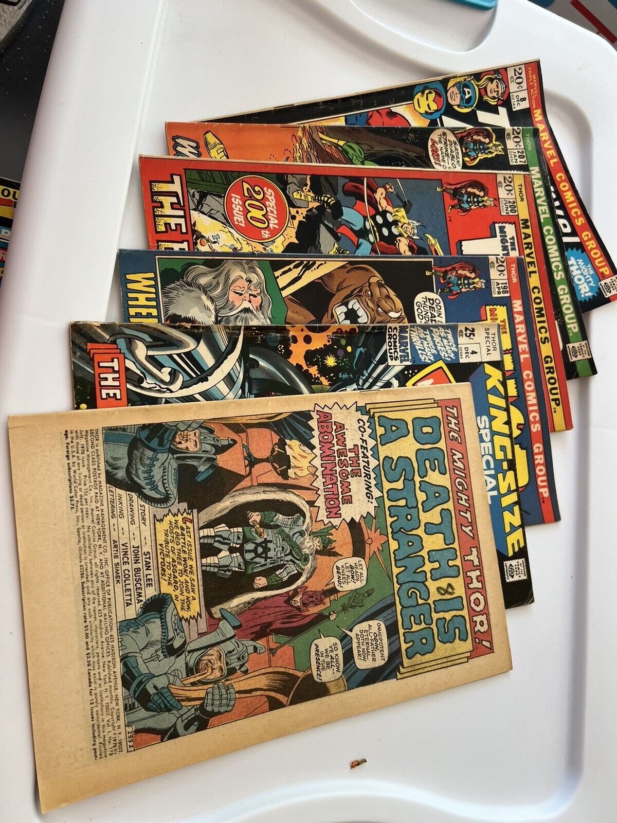 Vintage Thor Marvel Coming (lot Of 6) And Marvel Triple Action 1970s