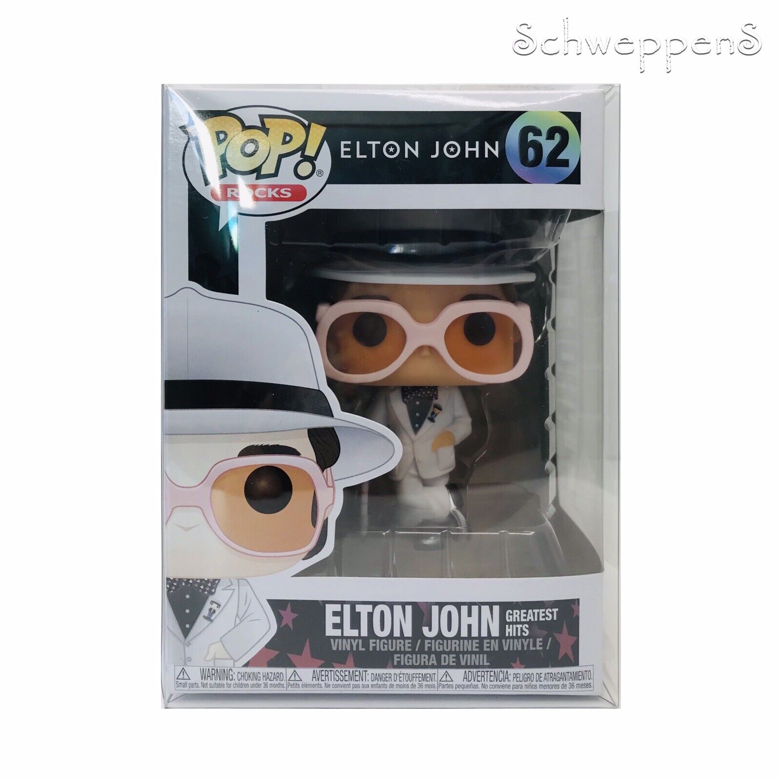 Funko Pop Rocks Elton John #62 Greatest Hits, with Box  Protector. New, Mint
