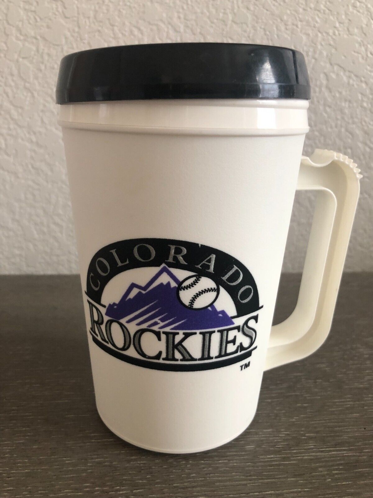1994 Vintage 22oz Plastic Cup Mug w/ Lid Colorado Rockies MLB Baseball