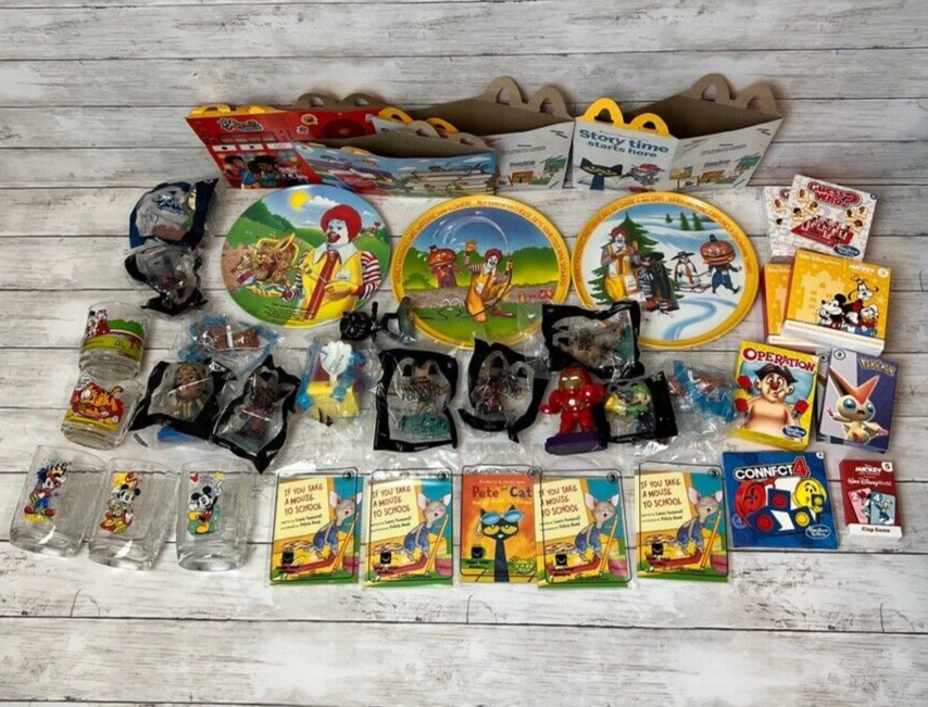 Huge Lot of McDonald\'s Toys Collectibles Garfield Disney Plates etc Vintage-Now