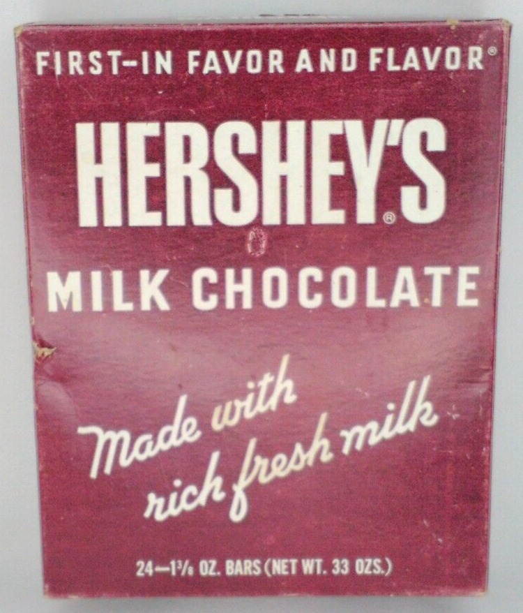 Hershey\'s Milk Chocolate 24 Bars Box Only Hershey PA Candy Advertisement