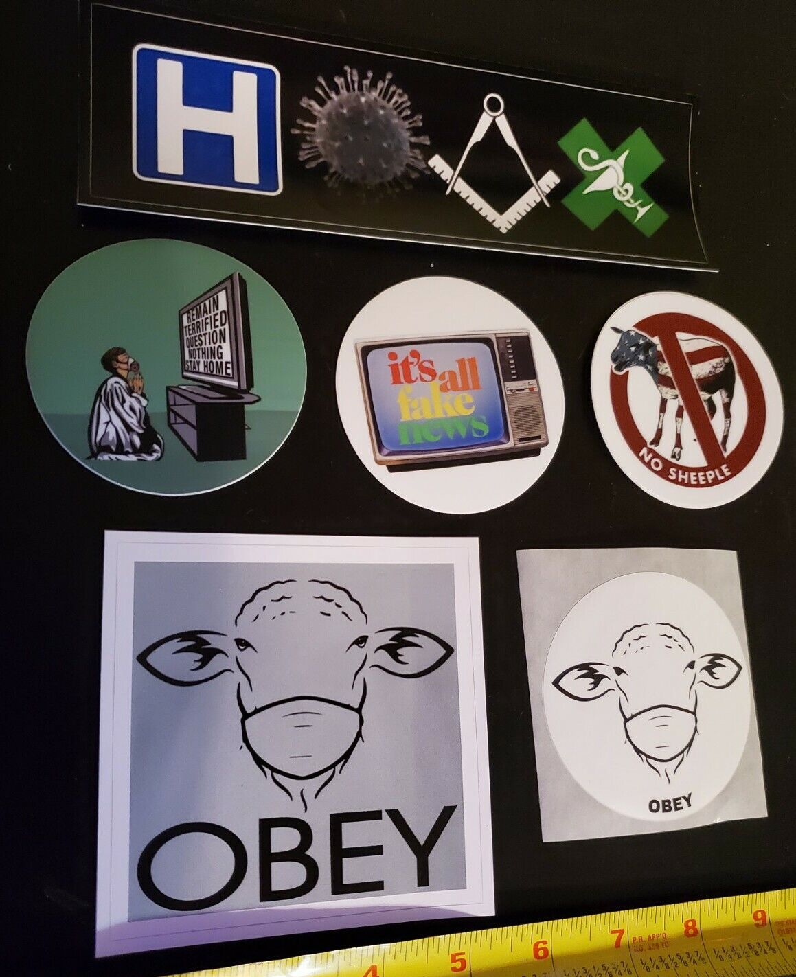 HOAX 2020 GOV-DID FRAUD SHEEPLE Bumper Stickers Lot of 6 GREAT RESET FAKE NEWS 