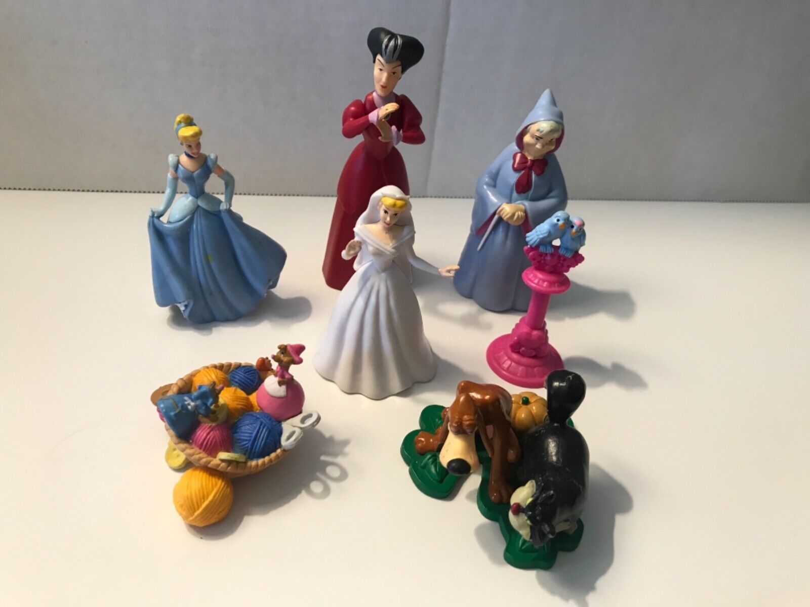  Disney Cinderella PVC Figure Cake Toppers Lot of 7 Figures ~ Bruno Lucifer Mice