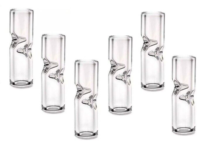 SIX Cigarette Glass Crutch Tips CLEAR can be used in Rolling Machine 8mm