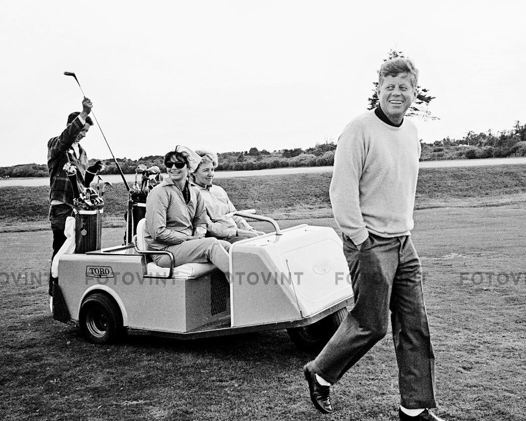 JOHN & JACKIE KENNEDY Photo Picture JFK JACQUELINE President Golfing Print 8x10