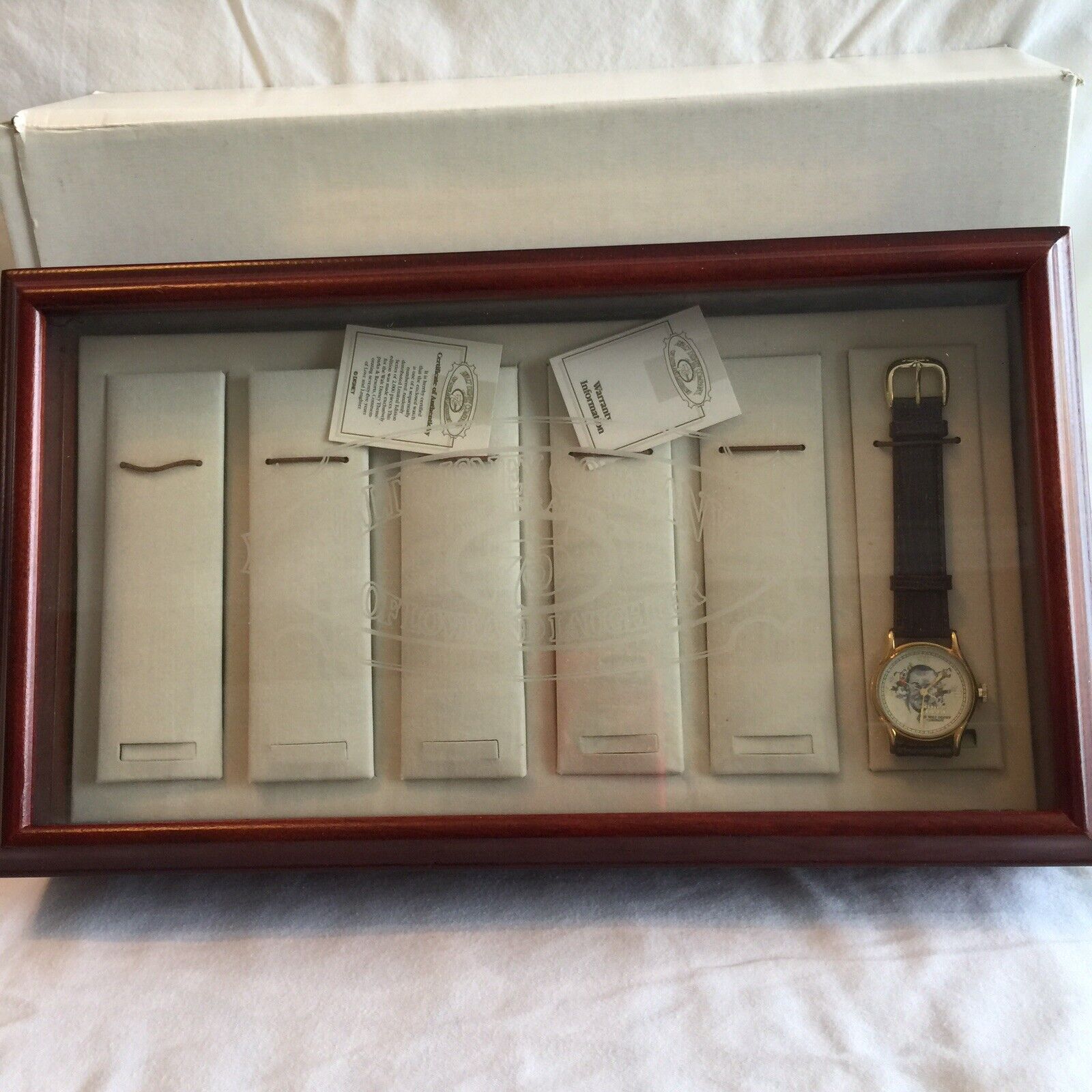 Walt Disney Company Celebrating 75 Years of Love & Laughter Watch & Wood Case