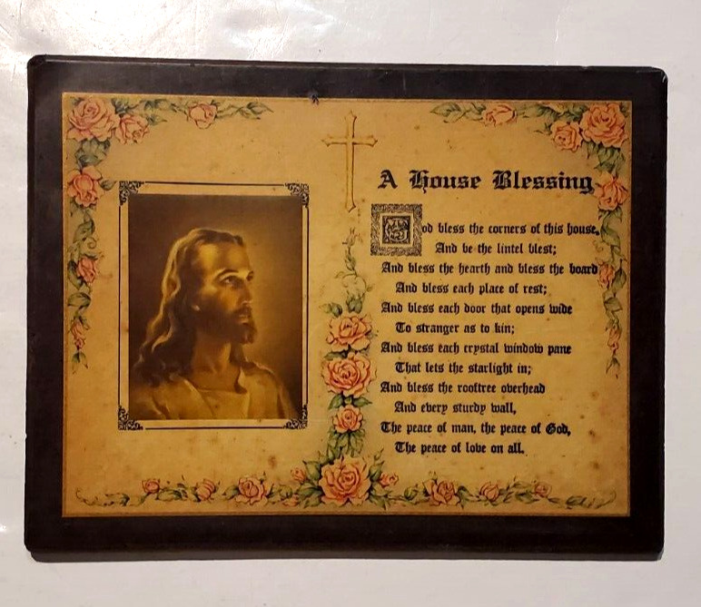 Vintage Religious (Christian) 'House Blessing' Plaque