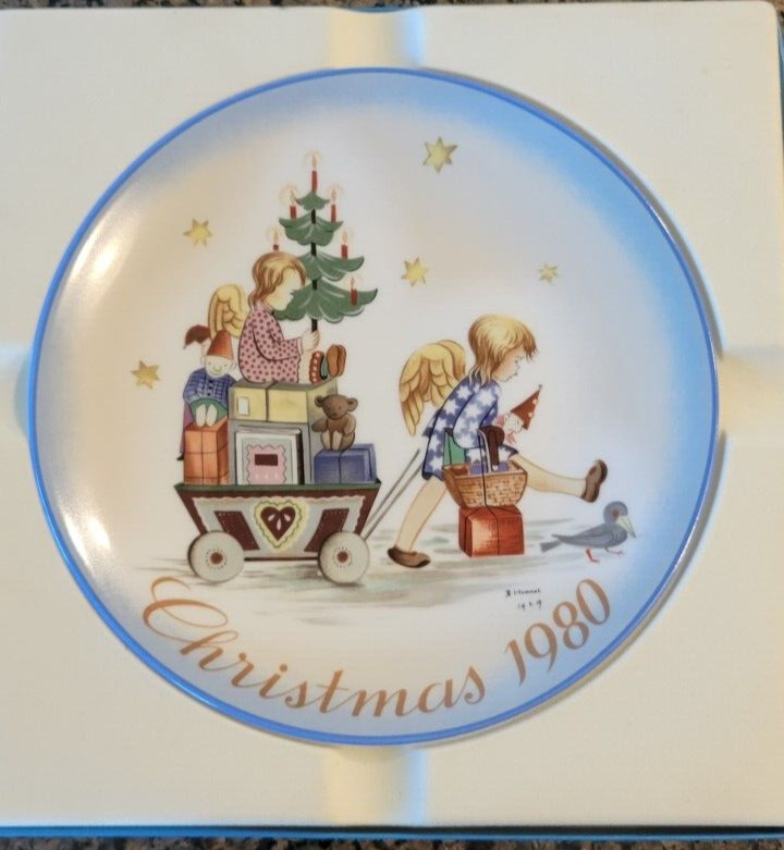 Schmid 1980 Christmas Collector Plate Berta Hummel Parade Into Toyland Box New