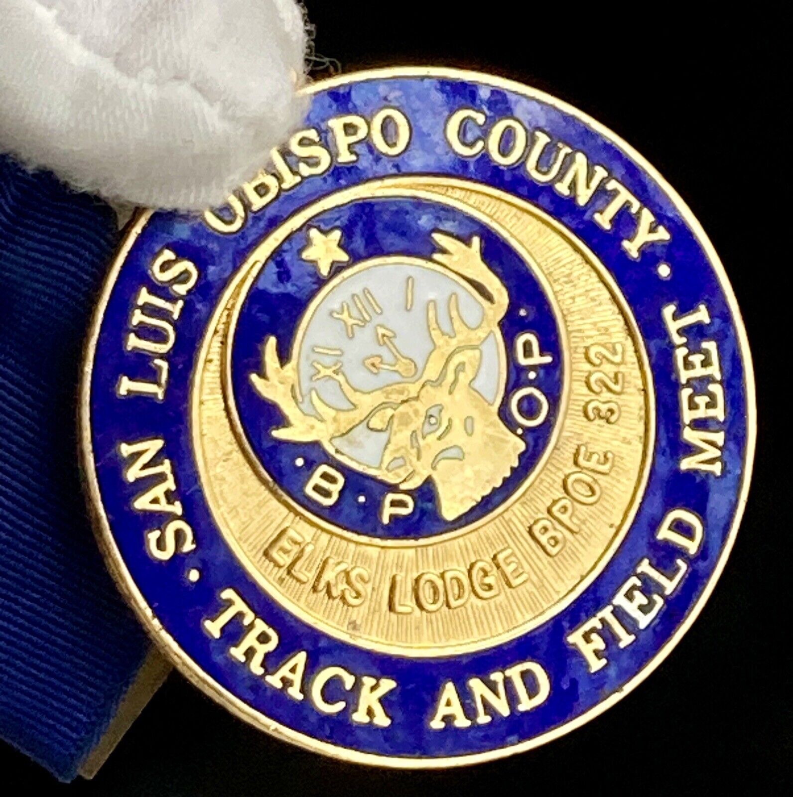 Elks Lodge Collectibles BPOE 322 San Luis OBISPO County Track & Field Meet Medal