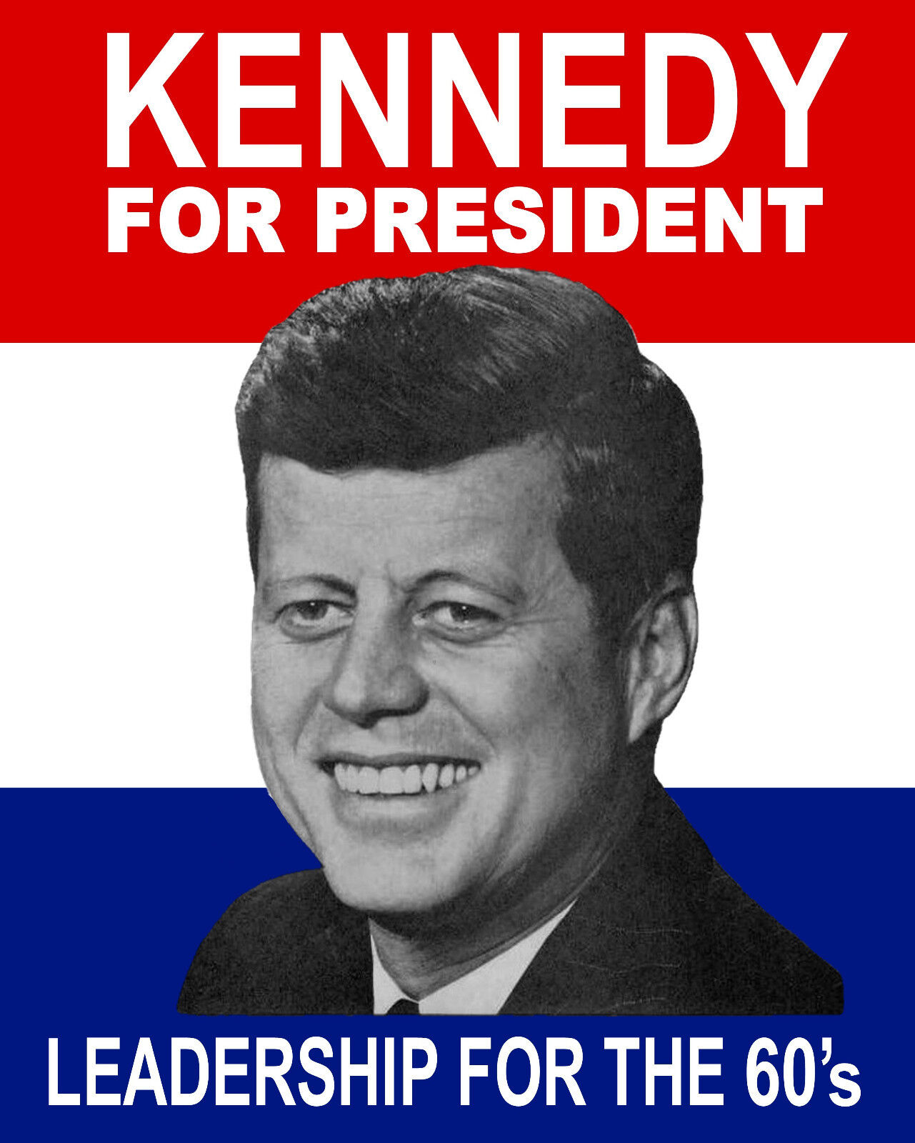 John F. Kennedy JFK 1960 For President Campaign 8 x 10 Poster Photo Photograph 