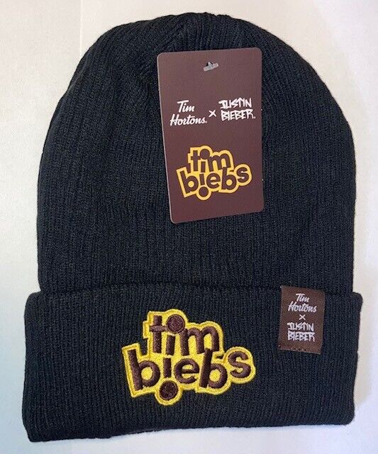 Official Collector Edition Justin Bieber Tim Hortons Beanie Tuque Black TimBiebs