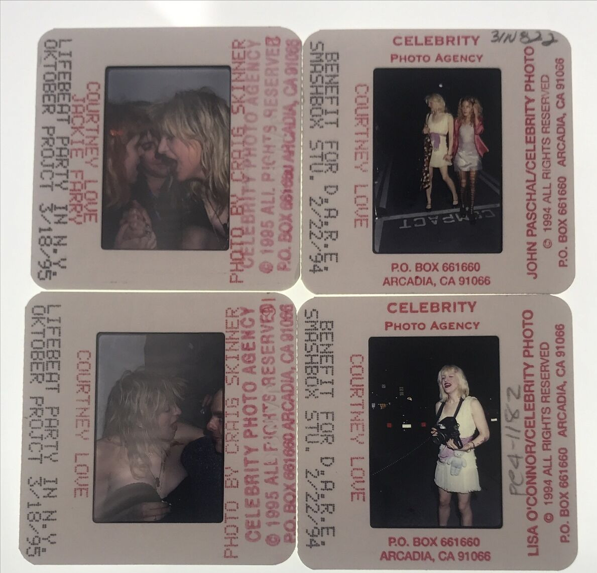 4 VTG 1994-1995 Courtney Love Color Photo Transparency Slides Cobain