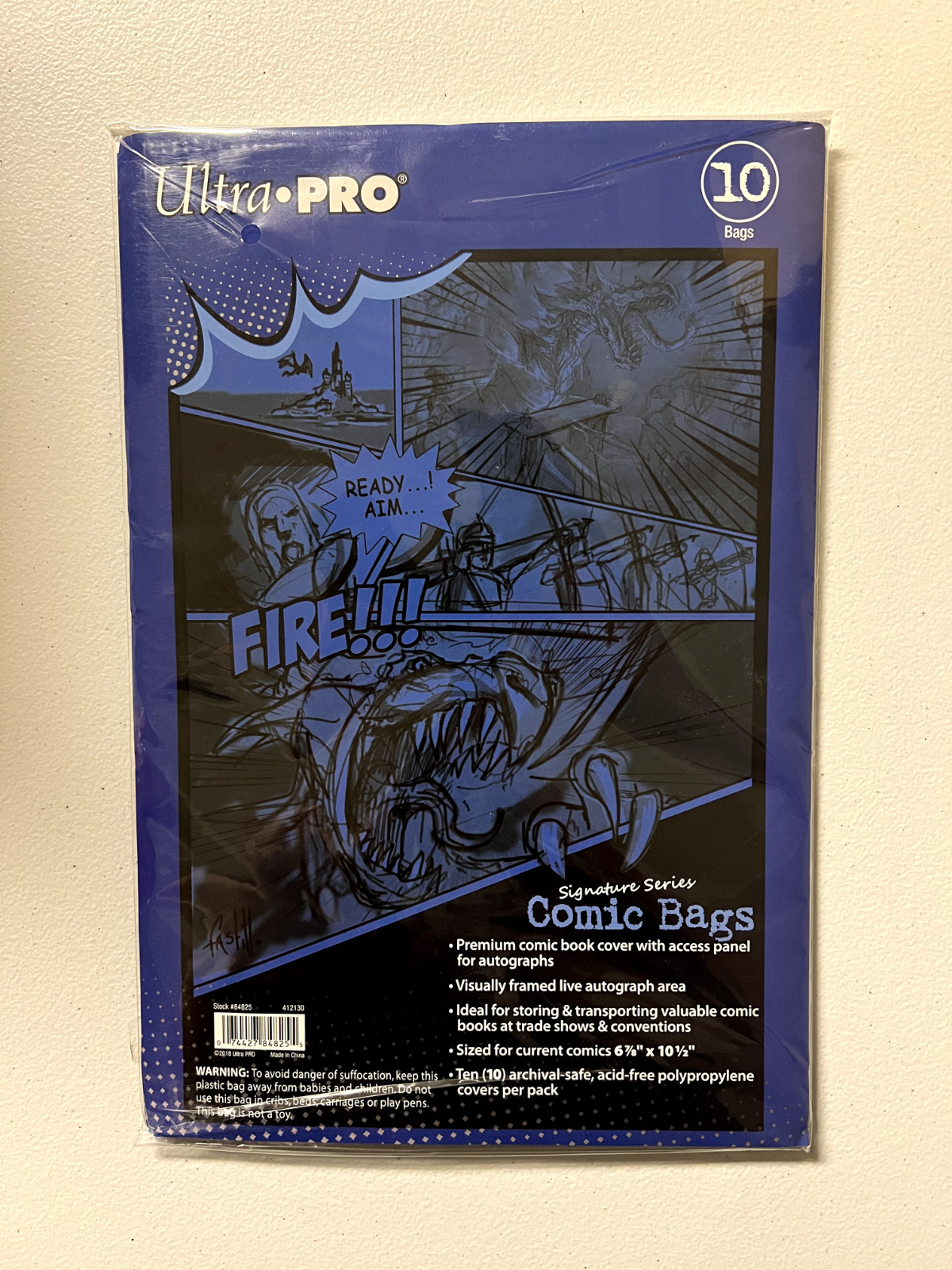 ULTRA PRO SIGNATURE WINDOW BAGS COMIC BOOK AUTOGRAPH - 10 PACK OF BAGS