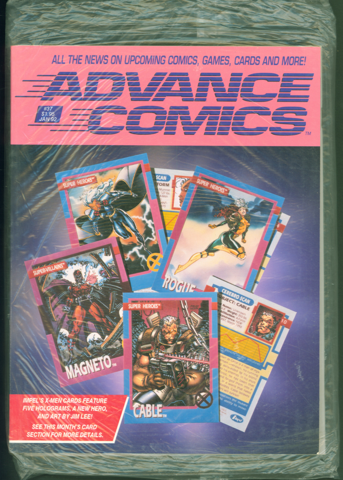 1992 Advance Comics #37 Marvel Trading Cards Cover Sealed New  Magneto Hologram