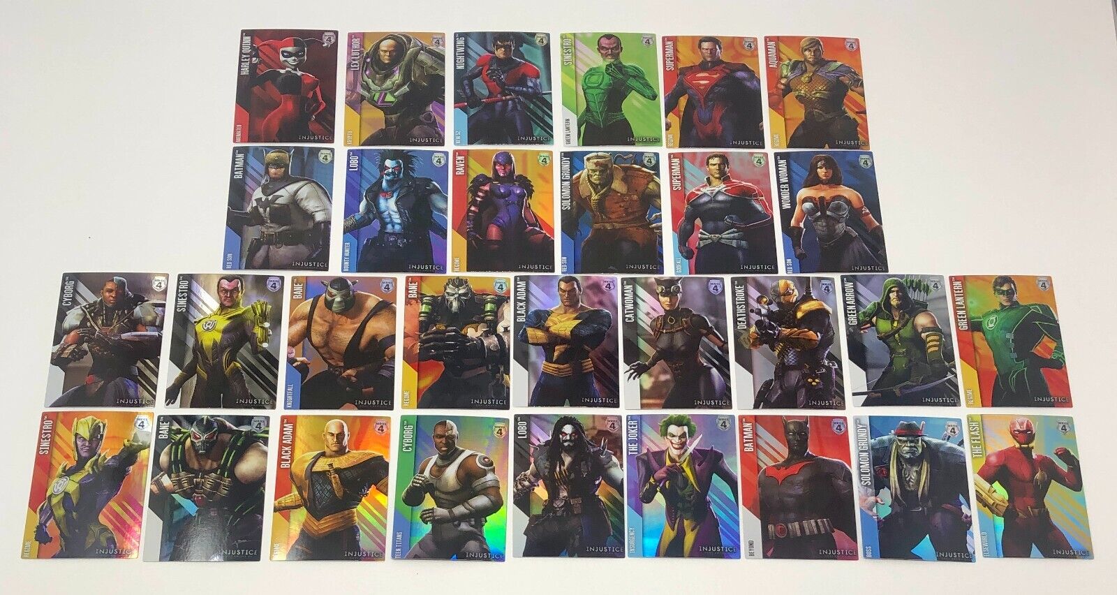 DC Injustice Cards: 30x Common/Uncommon ALL FOIL Series 4 Arcade Game