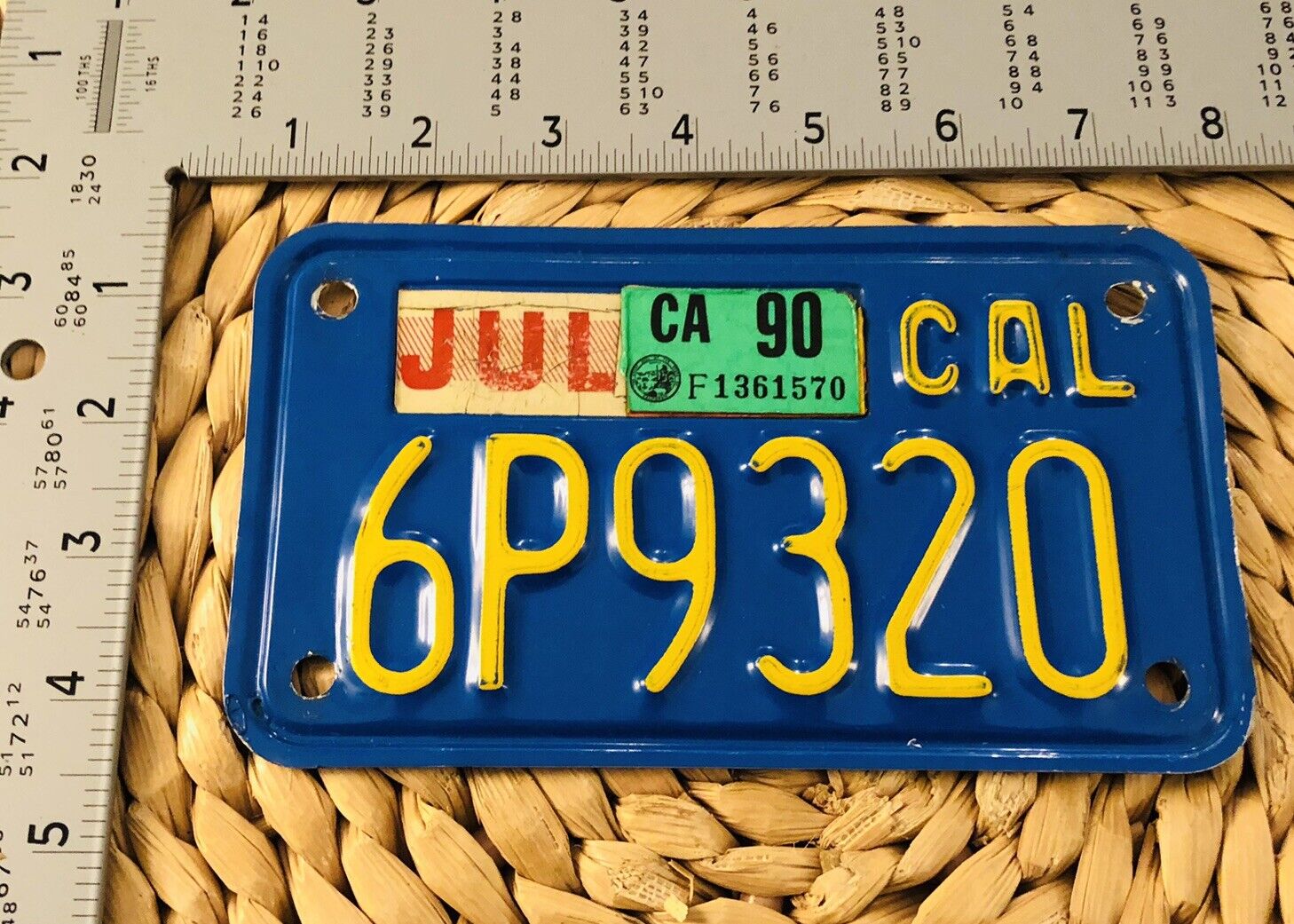 1970 To 1987 1990 California MOTORCYCLE License Plate Harley BMW Indian 6P9320
