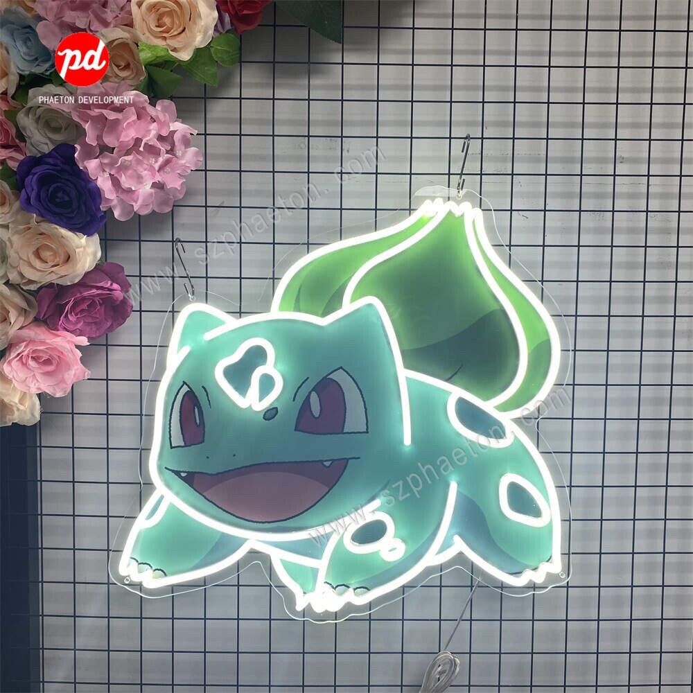 Bulbasaur Neon Sign 15.7”x13.5” Custom Pokemon Sign