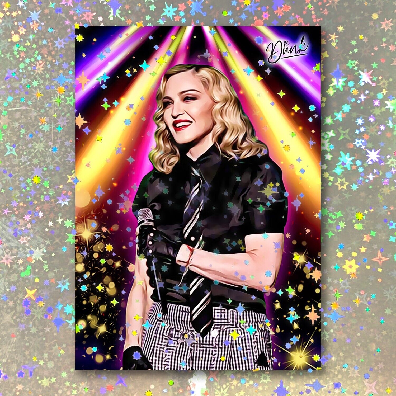 Madonna Holographic Headliner Sketch Card Limited 1/5 Dr. Dunk Signed
