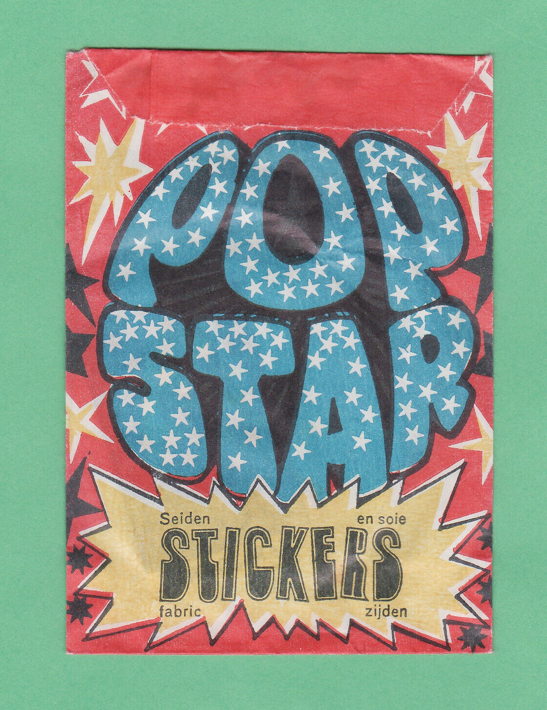 1972 Monty Gum Pop Star Stickers Fabric/Cloth Version UNOPENED PACK RARE